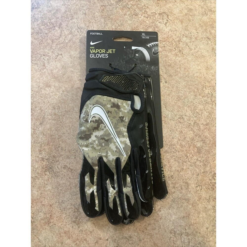 Nike Vapor Jet 6.0 NFL Salute To Service Football Adult Gloves Black Camo XL New